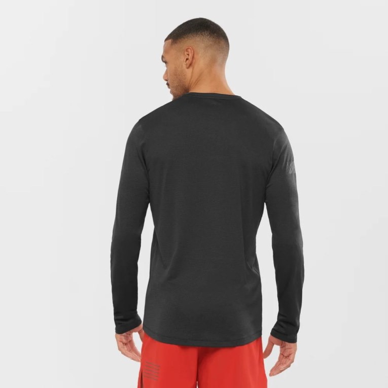 Camiseta Salomon Agile Long Sleeve Hombre Negros | MX WHUR853